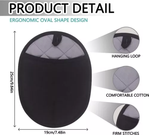 merkloos Hittebestendige siliconen pannenlappen - 2 stuks - Ergonomisch ontwerp voor koken en bakken (9509485899617)