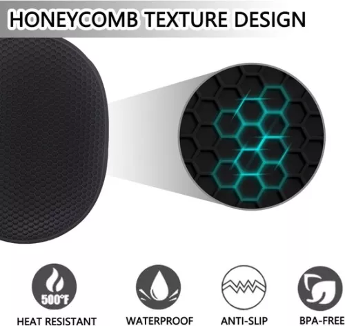 merkloos Hittebestendige siliconen pannenlappen - 2 stuks - Ergonomisch ontwerp voor koken en bakken (9509485899617)