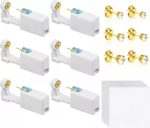 merkloos Pijnloze wegwerp oorpiercingpistoolset - DIY, veiligheid, asepsis - inclusief 10 oorknopjes (6152325950936)