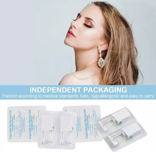 merkloos Pijnloze wegwerp oorpiercingpistoolset - DIY, veiligheid, asepsis - inclusief 10 oorknopjes (6152325950936)