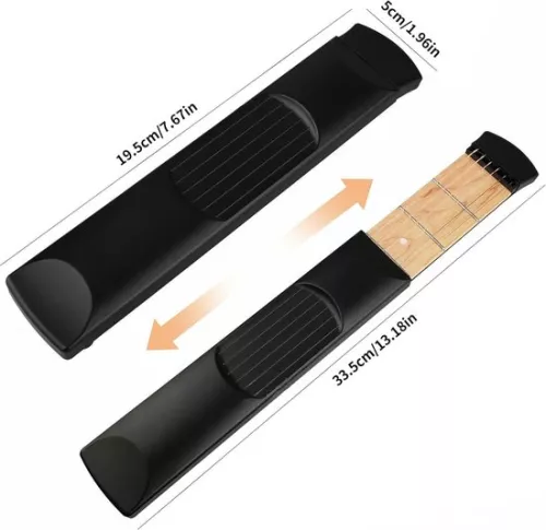 merkloos Draagbare gitaaroefentool met 6 frets voor linkshandigen - Gitaargadget, akkoordentrainer voor beginnende gitaristen (8785307206912)