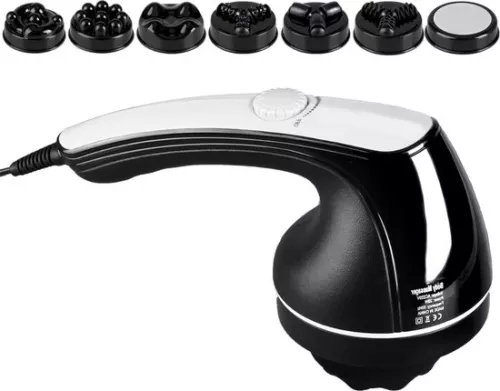 merkloos Handmassager - Handmassager - Handwarmers - Tegen gewrichtspijn - Massager - Massageapparaat - Acupressuur + Puntmassage - Traploos instelbare intensiteit - Zwart (6150801315347)