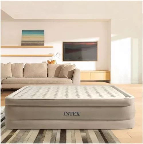 Intex Ultra Plush Luchtbed Queen 230 V, beige, 203 x 152 x 46 cm (4800325663043)