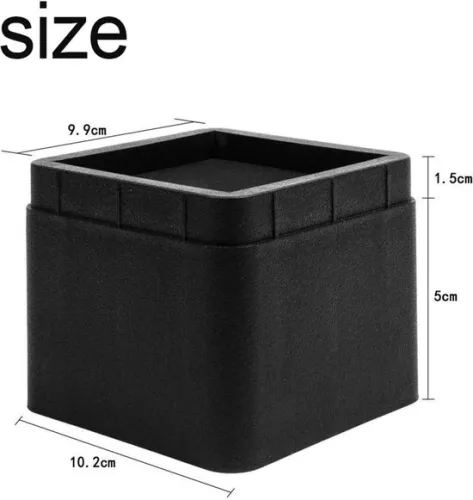 merkloos Set van 4 verstelbare bedverhogers - Robuuste meubelverhogers voor bedden - Stapelbaar en verstelbaar - 5 cm (6150704629688)