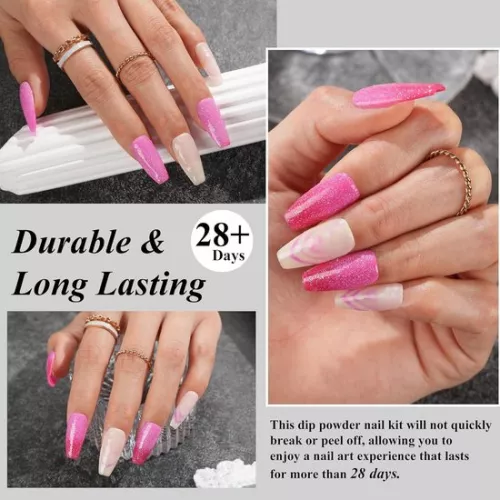 merkloos Dipping Powder Nails Set Starter Kit - 6 kleuren Thermo Dip Powder met accessoires (6154107893875)