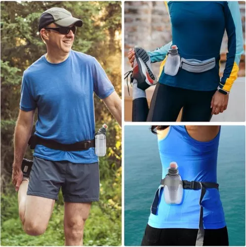 merkloos Kleine sportwaterfles voor joggen en hardlopen - BPA-vrij en lekvrij met achterclip (250 ml) (6152128717712)