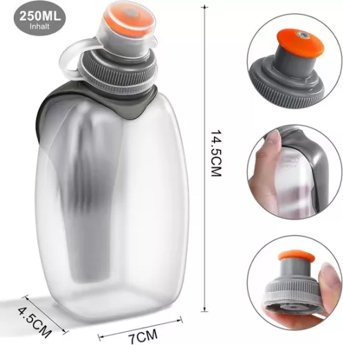 merkloos Kleine sportwaterfles voor joggen en hardlopen - BPA-vrij en lekvrij met achterclip (250 ml) (6152128717712)