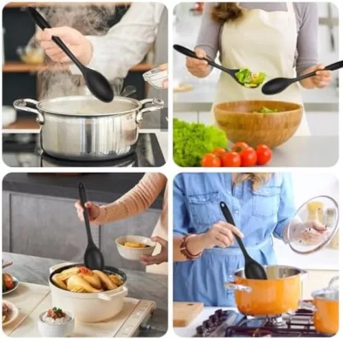 Sans marque Siliconen kooklepels set - 3 stuks - antiaanbak - 27 cm - keuken roerlepel (6151030498436)