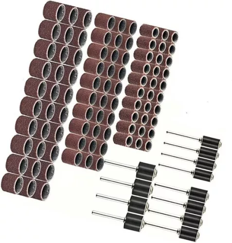 merkloos Inzetringen voor schuurbanden, schuurtrommels, stalen en koperen schuurschijven, 102 stuks - Schuurband, roterende schuurtrommel, schuurring voor slijpen en polijsten (in HTML). (8785310159922)