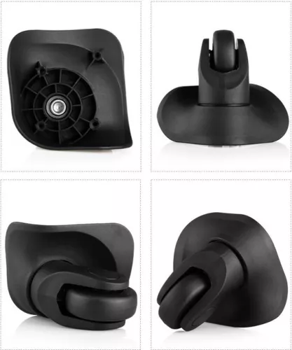 merkloos Paar universele kofferwielen, duurzaam rubber, stil, multidirectioneel, geschikt voor kofferbagage, reservewieltjes (klein zwart, 2 stuks) (9010050846313)