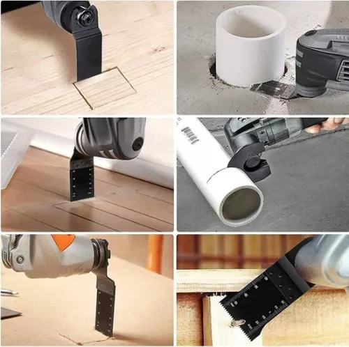 merkloos Snelzaagset met 34 mm zaagbladen van koolstofstaal - 10 stuks - Oscillerende zaagbladenset - Universeel voor het zagen van hout, metaal, gipsplaat en kunststof. (9504185622176)