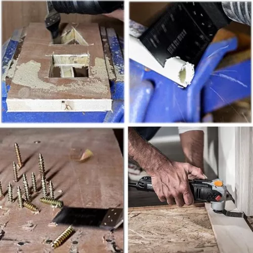 Snelzaagset met 34 mm zaagbladen van koolstofstaal - 10 stuks - Oscillerende zaagbladenset - Universeel voor het zagen van hout, metaal, gipsplaat en kunststof.