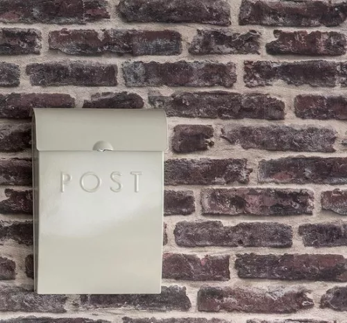 merkloos Afsluitbare brievenbus voor wandmontage - Weerbestendig ontwerp - Poedergecoat staal - H37 x B25 x D9 cm (6152915057052)