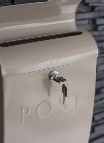 merkloos Afsluitbare brievenbus voor wandmontage - Weerbestendig ontwerp - Poedergecoat staal - H37 x B25 x D9 cm (6152915057052)