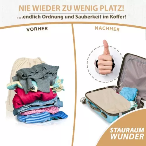 merkloos Set van 2 waszakken 91,5 x 61 cm 100% katoen - Extra grote, stevige waszak - Reiswasverzamelaar Herbruikbare wasbox Kledingzak Opbergruimte (8410900557733)