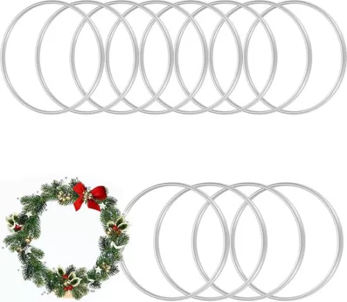 Merkloos Metalen ringen 20 cm - Set van 12 - Dromenvangerringen - Zilver - Hobbyringen - Draadringen - Kransdecoratie - Ophangen - DIY - Decoratief (8785307236704)