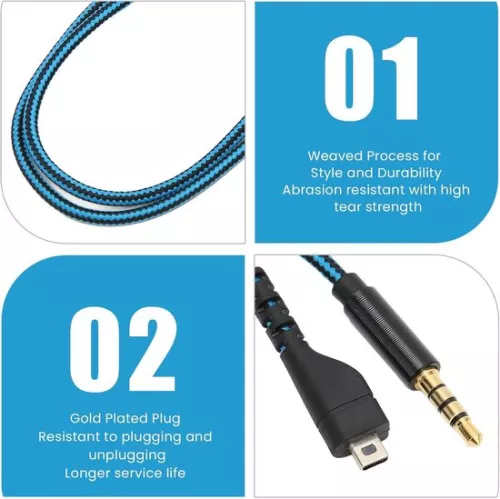 merkloos Vervangende hoofdtelefoonkabel met Y-adapter - AUX-kabel voor Steelseries Arctis 3/5/7/Pro. (6152349734796)