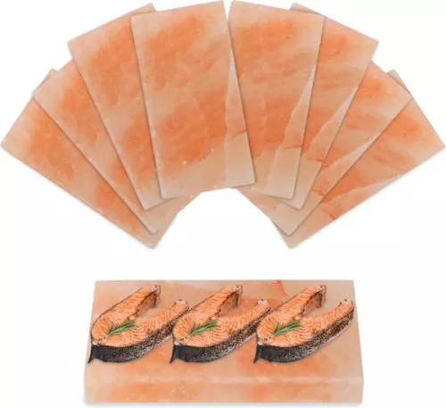 Zoutstenen BBQ-accessoire: Zouttegel 20 cm x 10 cm x 2,5 cm (8 stuks)