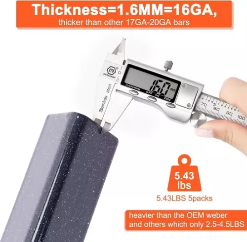 merkloos Flavorizer Bars 445cm 7621 voor Weber Genesis 300 E310 S310 E320 S320 E330 EP310 gasgrill - Porseleinen stalen vlamverdeler (8785299735520)