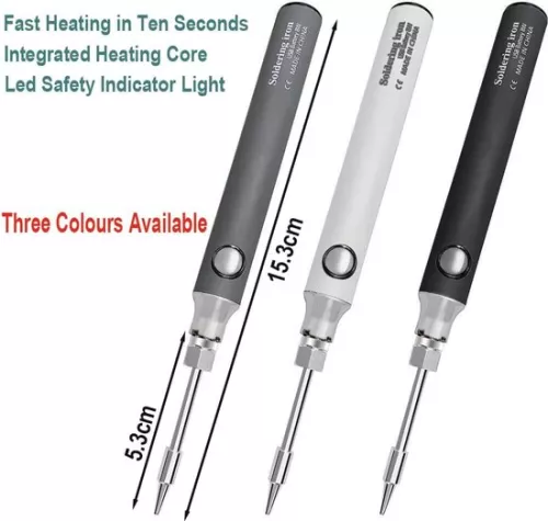 merkloos Draadloze soldeerboutset met instelbare temperatuur en accessoires. (6152602463487)