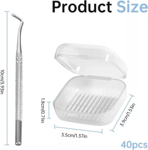 merkloos 40 stuks strips voor het gladmaken van ingegroeide teennagels, inclusief nagellifter, voor de correctie van ingegroeide teennagels. (9509465873675)