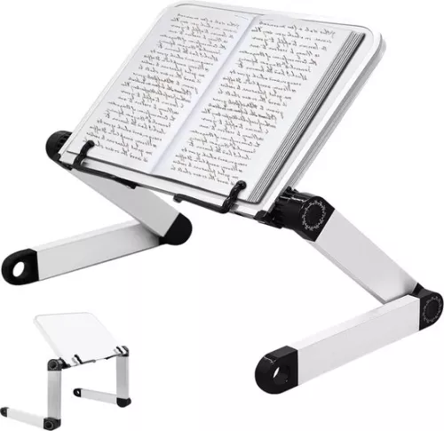 merkloos In hoogte verstelbare boekenstandaard - duurzame aluminium armen - leesstandaard voor boeken - hardcover recepten - laptop- en iPad-standaard (8785301674151)