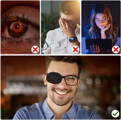 merkloos 12 stuks ooglapje voor bril luie ooglapje amblyopie strabismus medische ooglapje textiel herbruikbare ooglapje om het linkeroog te bedekken voor volwassenen en peuters na (8785322568705)