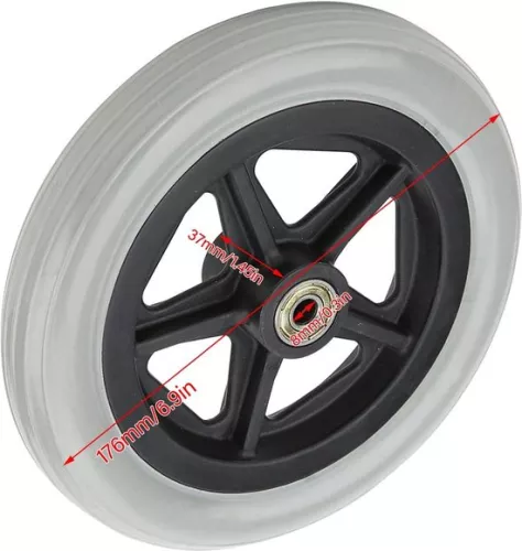 merkloos 7 inch zwenkwielen voor rolstoelen - antislip rubberen wielen - vervangende wielen voor rollator - rolstoelaccessoires. (8785309323303)