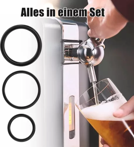 merkloos Onderhoudsset met afdichtingsringen voor Perfect Draft biertap - inclusief tap- en fustafdichtingen (6 stuks) - Geschikt voor HD3600, HD3610, HD3620, HD3720 - Onderdelen voor de installatie van een biertap met trefwoorden: onderhoudsset, Perfect Draft. (8785335786769)