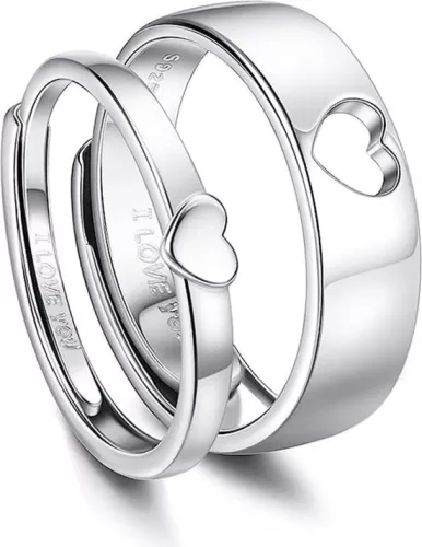 Kristallen knuffelring - Verstelbare zilveren knuffelring - Liefdevol ontwerp - Origineel cadeau voor haar bij speciale gelegenheden.