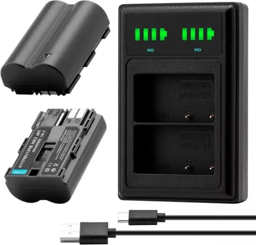 merkloos 2 x BP-511A accu + dubbele USB-lcd-oplader voor Canon EOS 5D 10D 20D 20D 30D 40D 50D 300D D30 D60 Rebel PowerShot G1 G2 G3 G5 G6 Pro 1 Pro 90 Pro 90 Pro 90 Pro 90 Pro 90 (8785322970935)