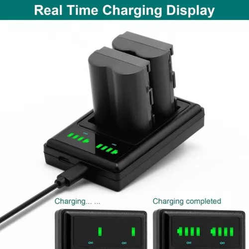 merkloos 2 x BP-511A accu + dubbele USB-lcd-oplader voor Canon EOS 5D 10D 20D 20D 30D 40D 50D 300D D30 D60 Rebel PowerShot G1 G2 G3 G5 G6 Pro 1 Pro 90 Pro 90 Pro 90 Pro 90 Pro 90 (8785322970935)