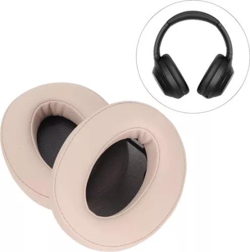 merkloos Oorkussens van zacht traagschuim en proteïneleer - Vervangende oorkussens voor Sony WH-H900N WH-H910N - Verbeterde geluidsisolatie - Hoofdtelefoon in beige. (8785310546579)