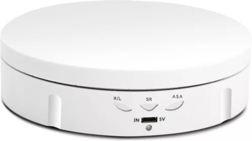 merkloos 360 graden elektrisch draaiplateau voor product- en sieradenpresentatie - Professioneel fotografieplatform, tot 100 kg, wit/zwart (6152532614690)