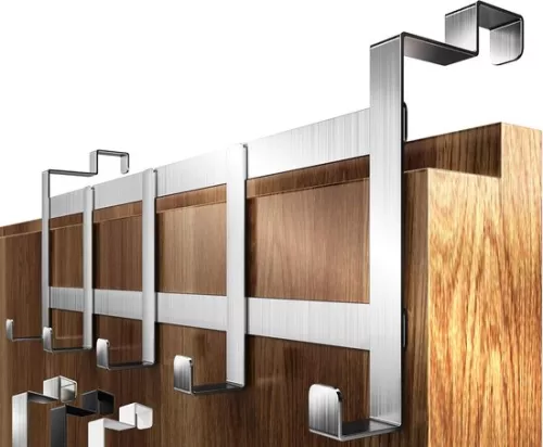 Deurkapstok om kleding op te hangen - roestvrij staal - deurkapstok voor de achterkant van de deur - antislip en vilten kussentjes - ruimtebesparende deurhaken als kledinghaken - voor binnen