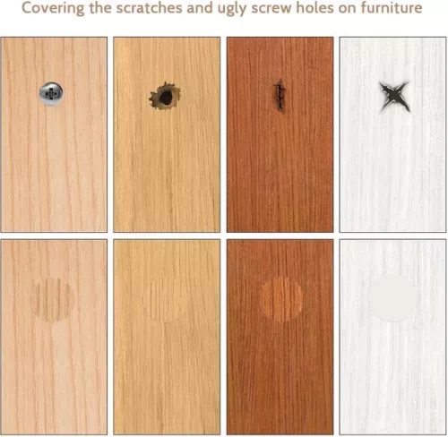 merkloos 216 zelfklevende schroefgatstickers 21 mm - afdekkapjes voor meubels - schroefdopjes - hout - kledingkast - kasten - 4 kleuren. (8785310499202)