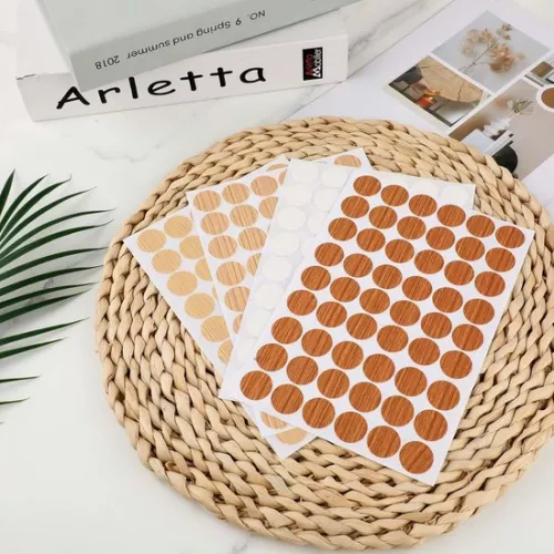 merkloos 216 zelfklevende schroefgatstickers 21 mm - afdekkapjes voor meubels - schroefdopjes - hout - kledingkast - kasten - 4 kleuren. (8785310499202)