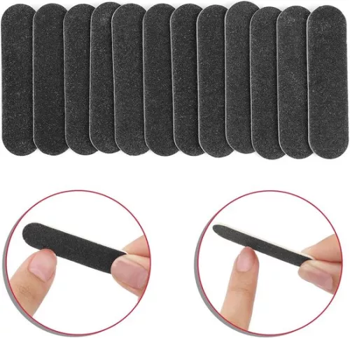 merkloos 100 Mini Dubbelzijdige Nagelvijlen Set - 180/240 Grit - Voor Vrouwen Meisjes Professionele Bulk Nagelbuffer Acryl Manicure Tool (Zwart) (6154102119116)