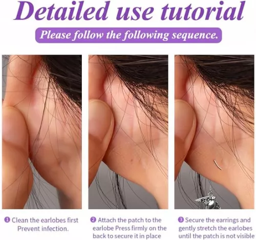 merkloos 300 stuks oorlelsteunpleisters - Verlicht de druk die ontstaat door het uitrekken van het oor - Platte oorlelpleisters voor mannen en vrouwen - Duurzame oorlelsteun (6151902322319)