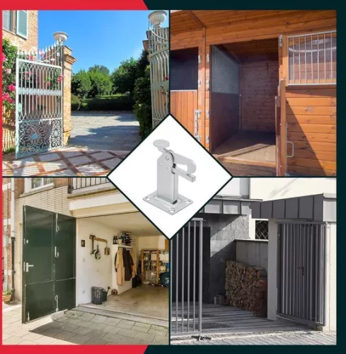 merkloos Deurstopper voor vloermontage - zilver - deurstopperhouder - sluithoek deurbuffer - staal - robuust - massief - 97 mm - hoogwaardige deurstopper voor buiten (6150845821880)