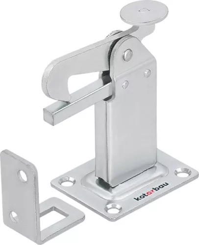 merkloos Deurstopper voor vloermontage - zilver - deurstopperhouder - sluithoek deurbuffer - staal - robuust - massief - 97 mm - hoogwaardige deurstopper voor buiten (6150845821880)