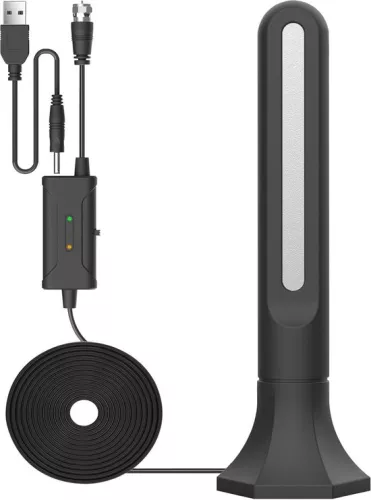 merkloos TNT HD TV-antenne - Krachtige digitale HDTV-antenne met signaalversterker - Bereik van 400 km - 360° draaibaar - Draagbaar - 4K 1080P VHF - Gratis ontvangst. (8785309312888)
