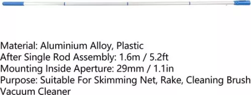 merkloos 16 Meter Aluminium Telescopische Zwembadpaal - Geen Vervorming - Voor Skimmernetten en Vacuümkoppen . (8785311290808)