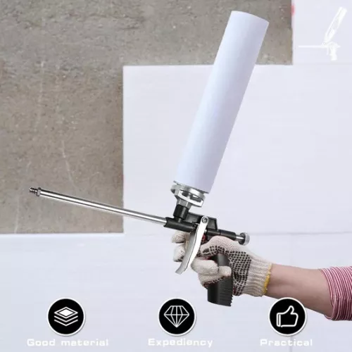 merkloos 3-delige PU-schuimpistoolset voor professioneel gebruik - montageschuimpistool voor constructieschuim - zwart. (6152316547565)