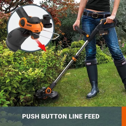 merkloos Draadloze grastrimmer 20V - graskantensnijder - 2-in-1 functie - kantentrimmer - draadspoel met afstandsbeveiliging (8785302412097)