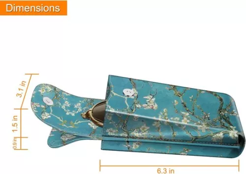 merkloos Dubbele brillenkoker met karabijnhaak - draagbaar - veganistisch leer - 1 stuk (9503397973489)