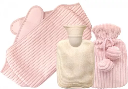 merkloos Warmwaterkruik met etui - 1 liter - Warmwaterkruik - Warmwaterkruik met etui - 3-in-1 - Tot 6 uur warmte - Heerlijk zacht - Warmteband voor menstruatie - Pijnverlichting voor nek, rug, schouders en benen (9193396601461)