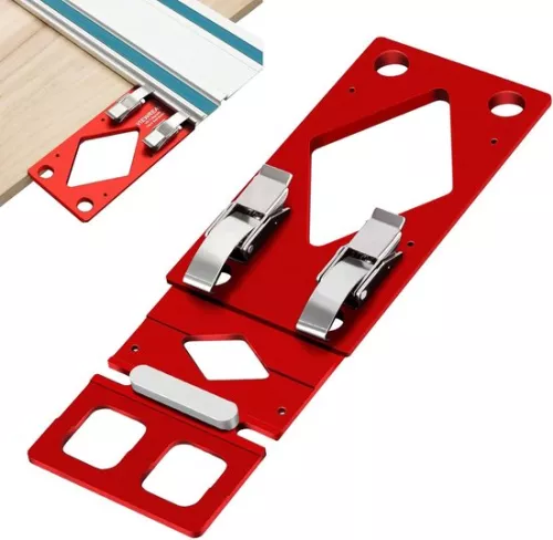 merkloos Hoekgeleiderail, 90° haakse geleiderail, CNC-cirkelzaaggeleiderail met kantgeleiderail, compatibel met Makita graveermachine, sleuffrees, hulpgeleiderail (0793167949014)