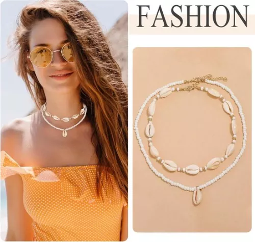 Merkloos Allecto Plus - Boho schelpketting voor dames | Zeemeerminsieraden voor strandvakantie | Elegante schelpketting | Voor dames - Strandlook | Zomerstijl - Trendy accessoires voor het strandseizoen (8785328346826)