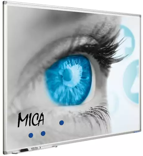 WhiteboardMatch Projectiebord Softline profiel 8mm email wit MICA projectie (1:1) (50337)